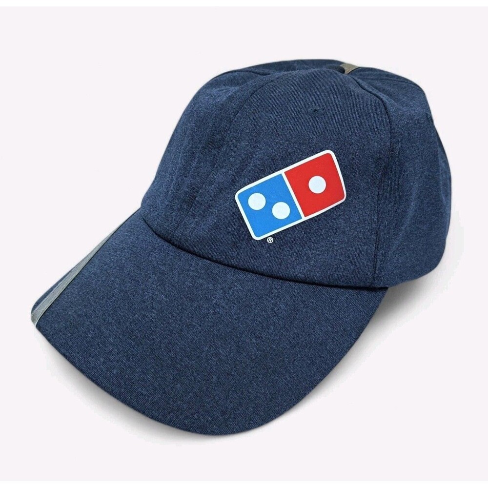 Dominos Pizza Logo Blue Gray Strap Back Work Hat Reflective